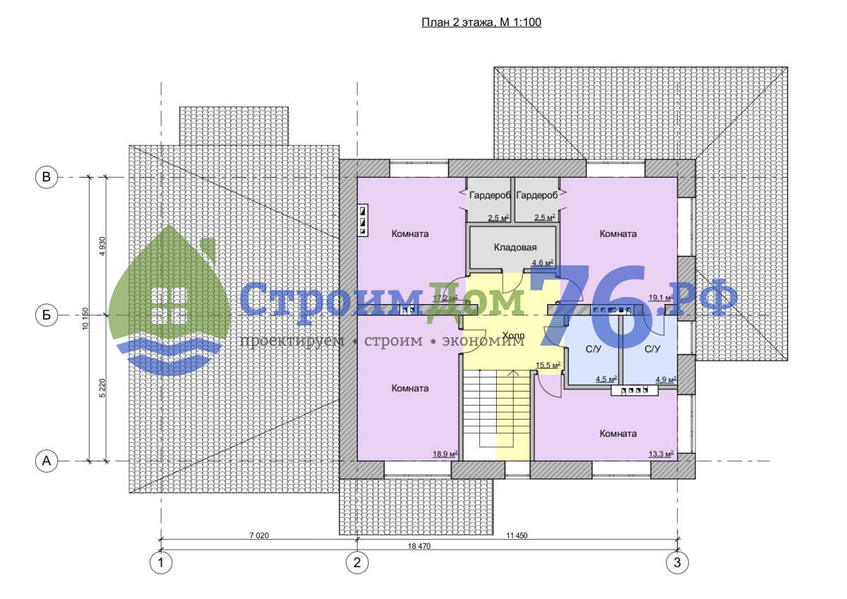 Проект трёхэтажного дома из керамического камня СД-87 в Ярославле